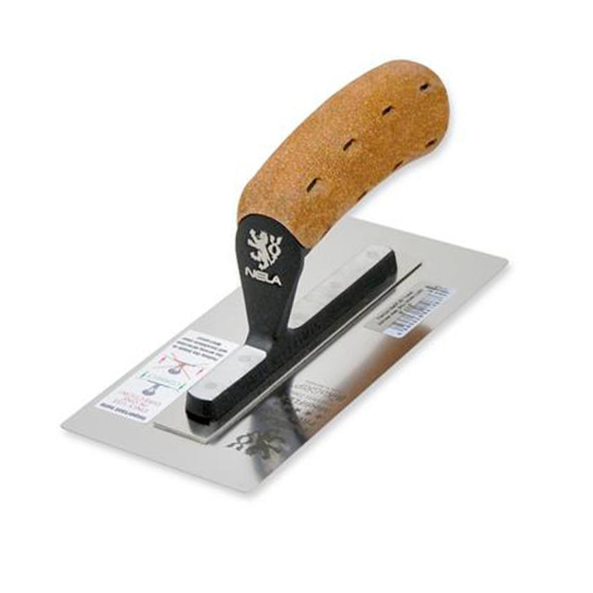 NELA Premium MediFlex Finishing Trowel — 12in. x 4.9in., Cork Handle, Stainless Spring Steel, Model# NELMF12
